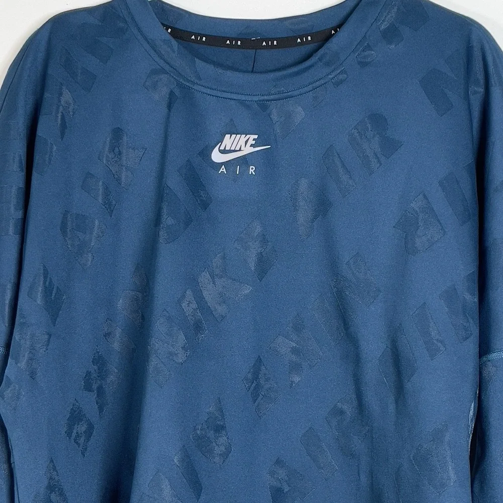Nike Air Dri Fit Crew Training Top Womens‎ Sz 1X Blue Crop Long Sleeve
